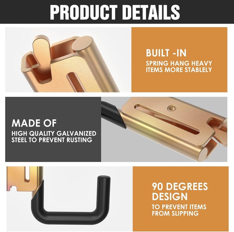 Eegoowa E Track Hooks Heavy Duty E Track J Hooks X Track Steel Hanger, Spring Fitting E-Type Track Accessories for Enclosed Trailer - Image 5